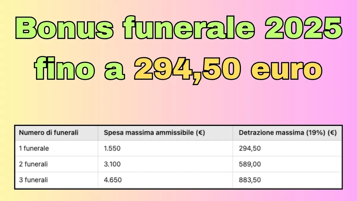 Bonus funerale 2025: fino a 294,50 euro